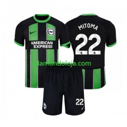 Camisola Brighton & Hove Albion Mitoma 22 Criança Equipamento Segundo 2023-2024 Manga Curta